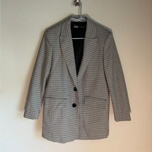 Zara oversized houndstooth blazer